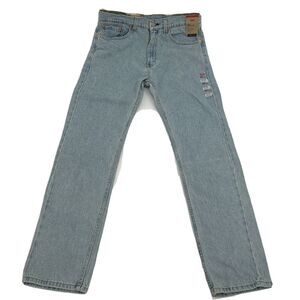 Levi's 505 Regular Jeans Men's 32x32 Light Wash Stretch Straight‎ Fit Denim